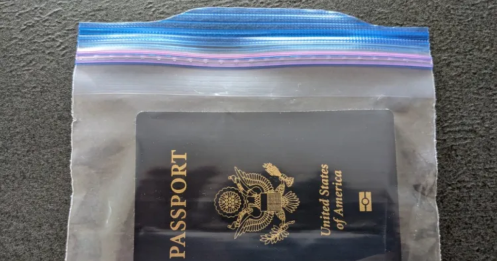 pasaporte en bolsa transparente rellesable para protegerlo